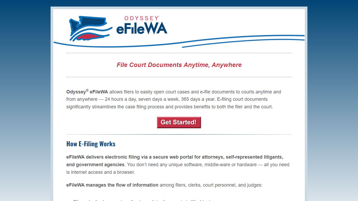 eFileWA | Court E-Filing Solution for Washington